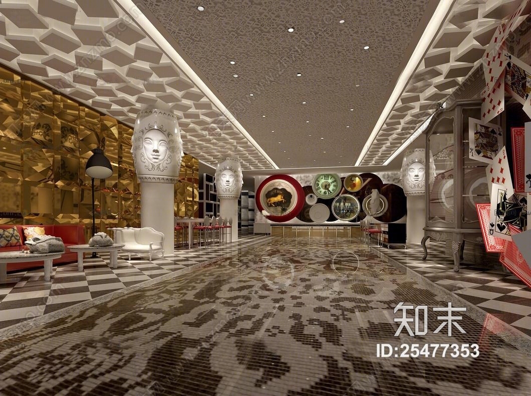 欧式酒吧大厅3D模型下载【ID:25477353】