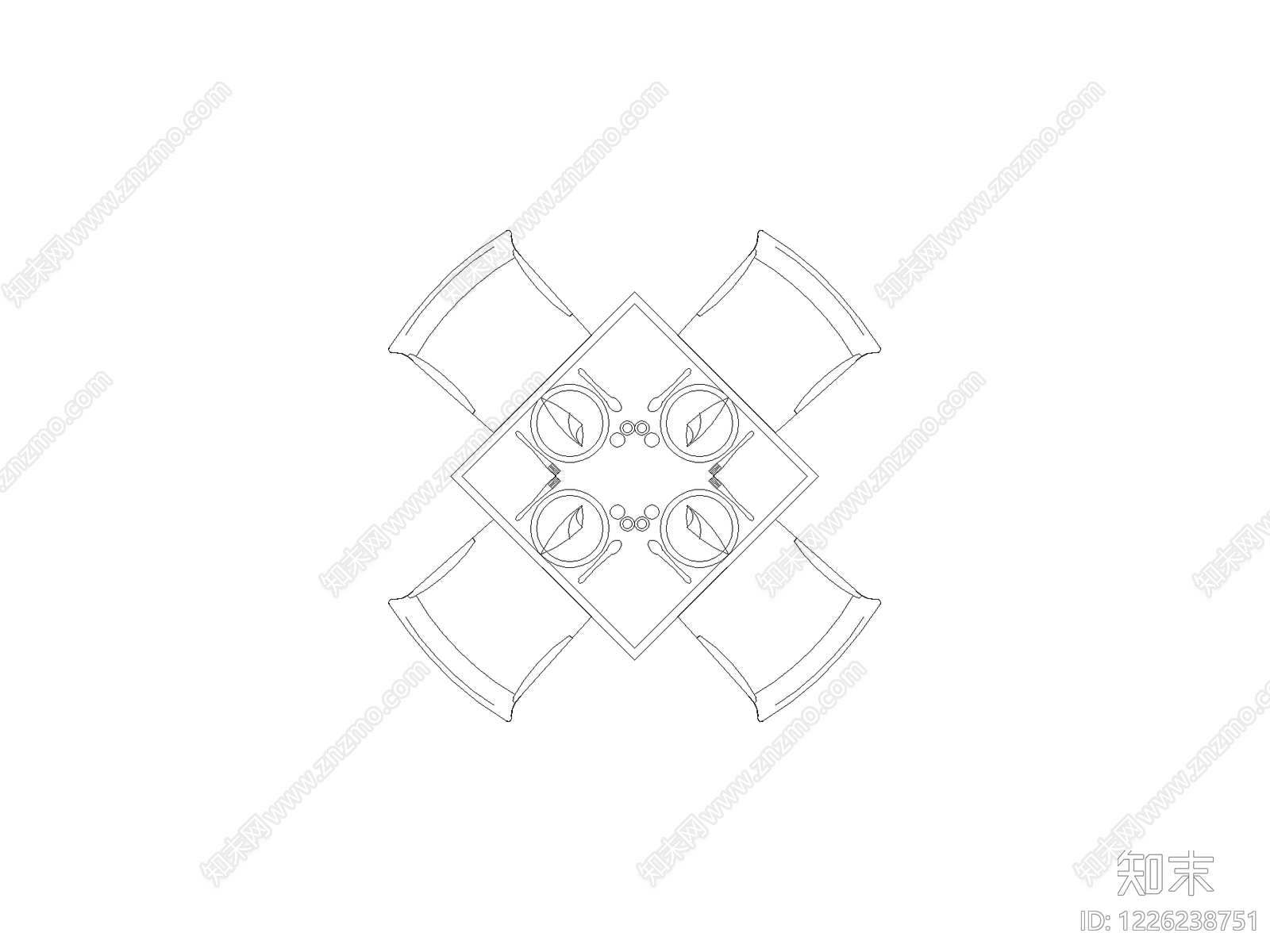 桌椅cad施工图下载【ID:1226238751】