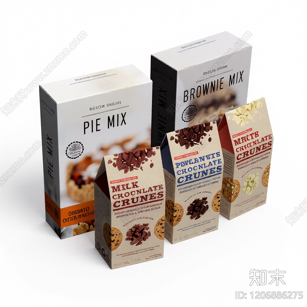 巧克力块包装盒3D模型下载【ID:1206886275】