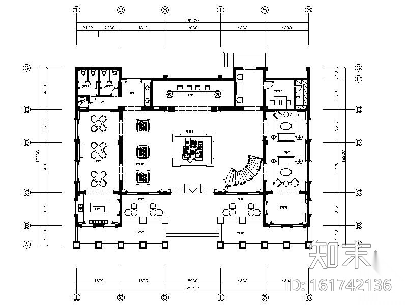 [浙江]某欧式售楼厅室内装修图cad施工图下载【ID:161742136】