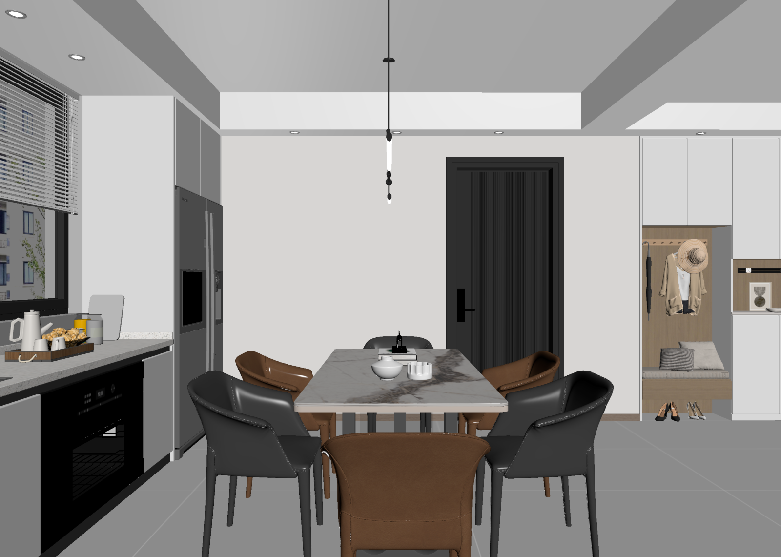 现代家居餐厅3D模型下载【ID:1214629243】
