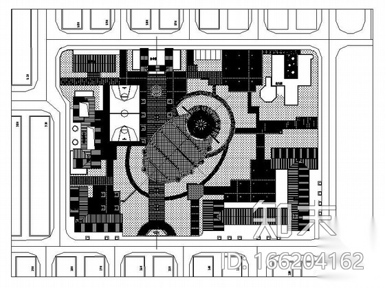 成都小区中心广场景观施工图cad施工图下载【ID:166204162】