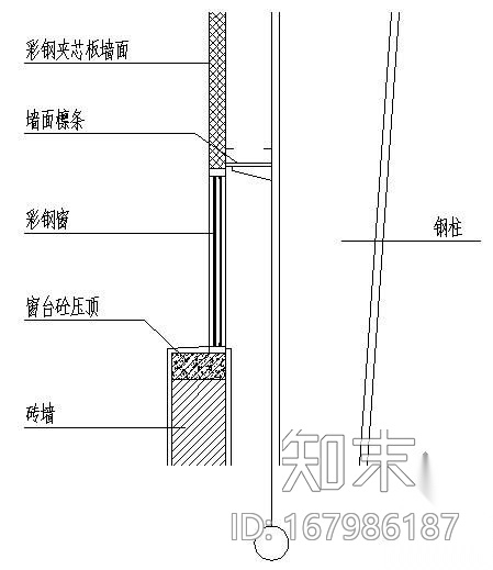 某钢结构窗台节点构造详图施工图下载【ID:167986187】