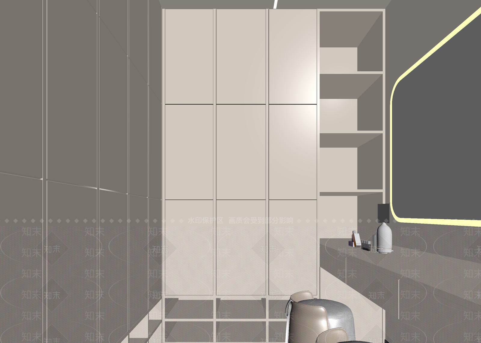 现代衣帽间3D模型下载【ID:1214679378】