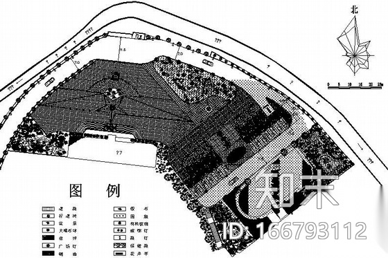 某州委党校景观规划平面图施工图下载【ID:166793112】