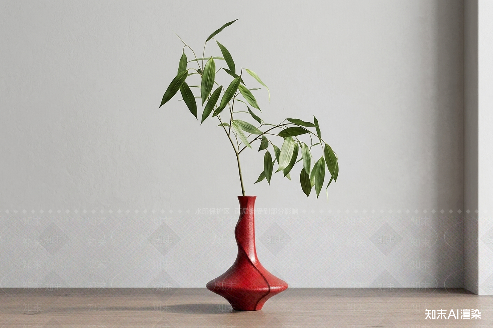 红色花瓶艺术绿植花瓶SU模型下载【ID:1227321213】