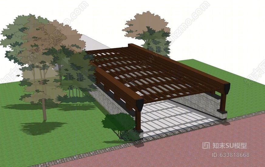 地下车库出入口SU模型下载【ID:633818668】