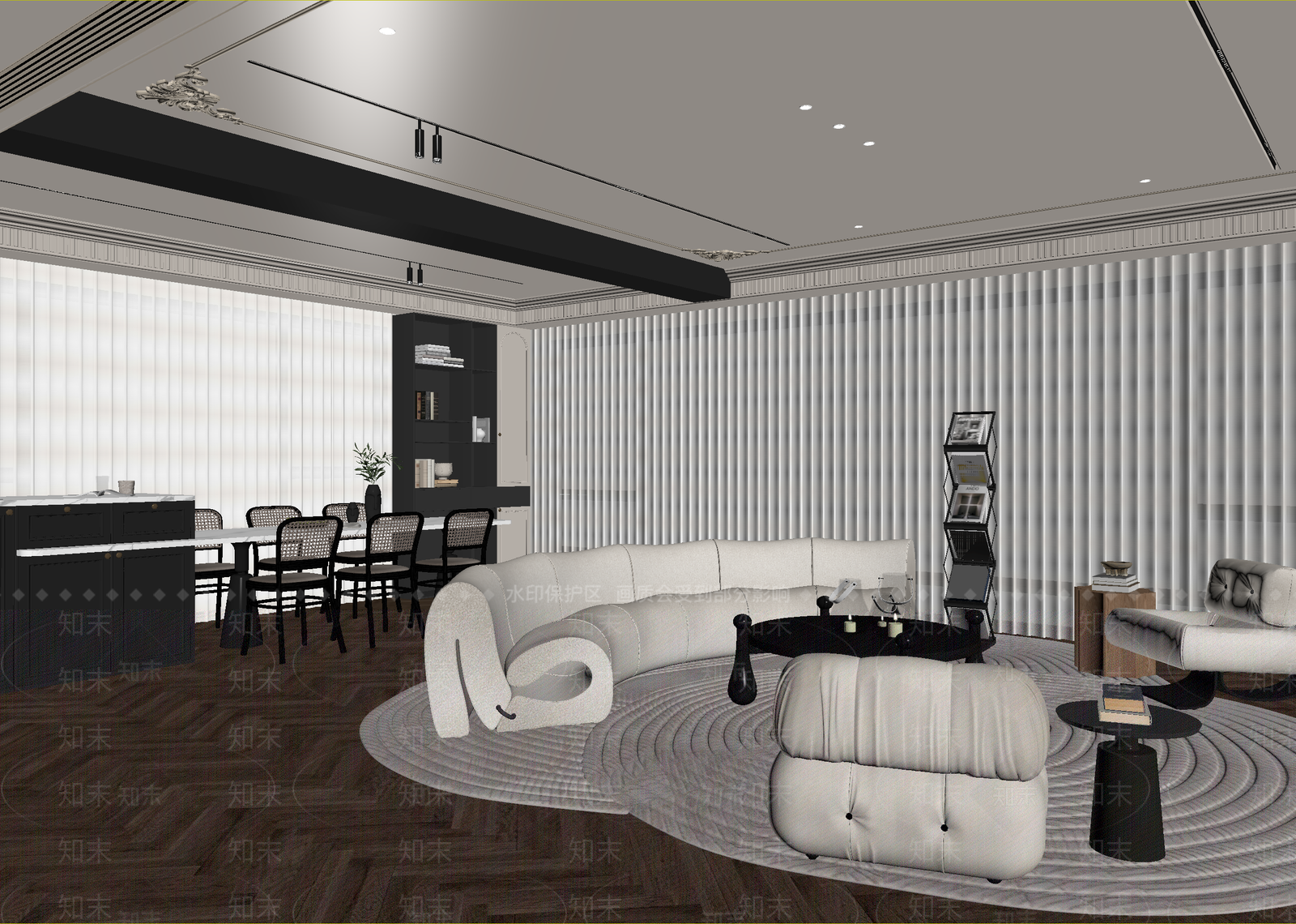 美式客餐厅3D模型下载【ID:1215051972】