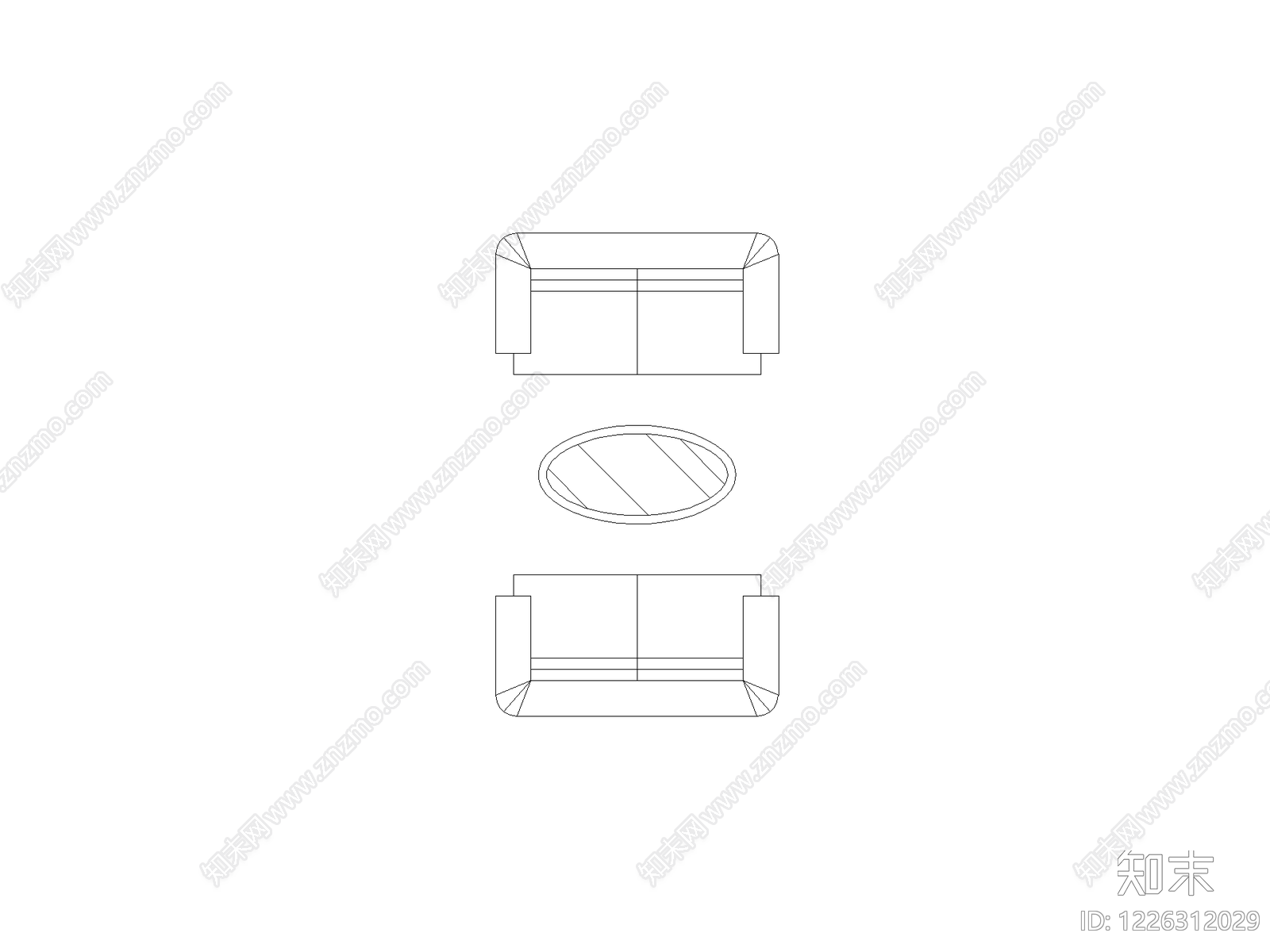 沙发cad施工图下载【ID:1226312029】