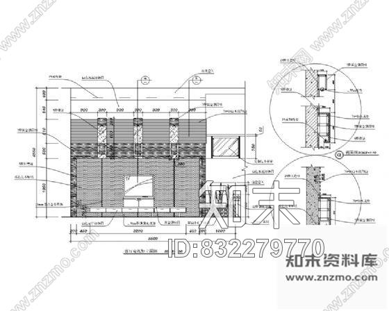 图块/节点电视背景墙详图cad施工图下载【ID:832279770】