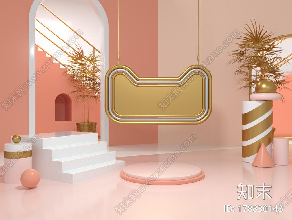 金属质感天猫场景CG模型下载【ID:178830143】