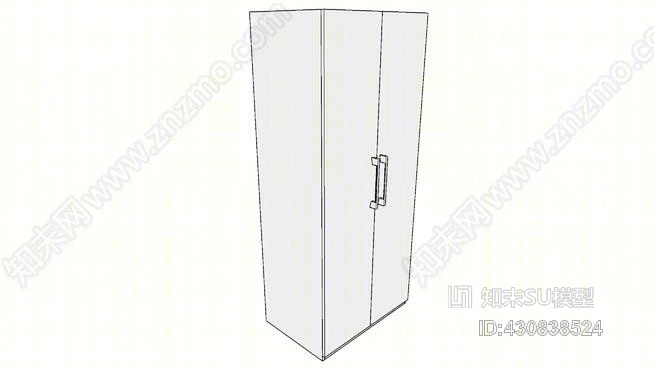 900个衣柜模块有两个百叶窗，两个书架，一个内抽屉90090058x2100SU模型下载【ID:430838524】