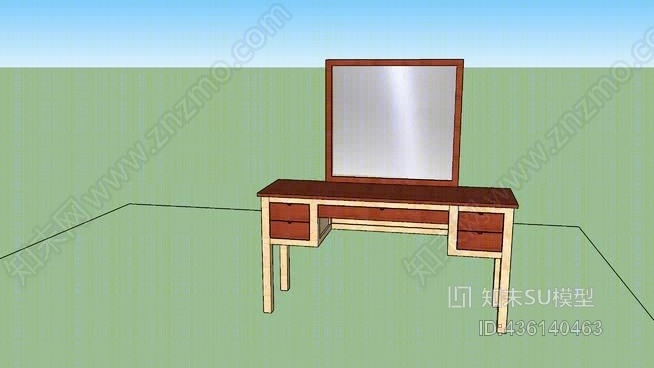 化妆桌SU模型下载【ID:436140463】