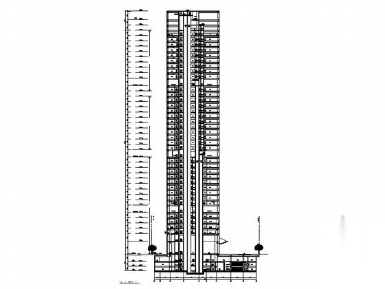 [广东]39层现代风格商业综合体及单体建筑设计施工图cad施工图下载【ID:166707102】