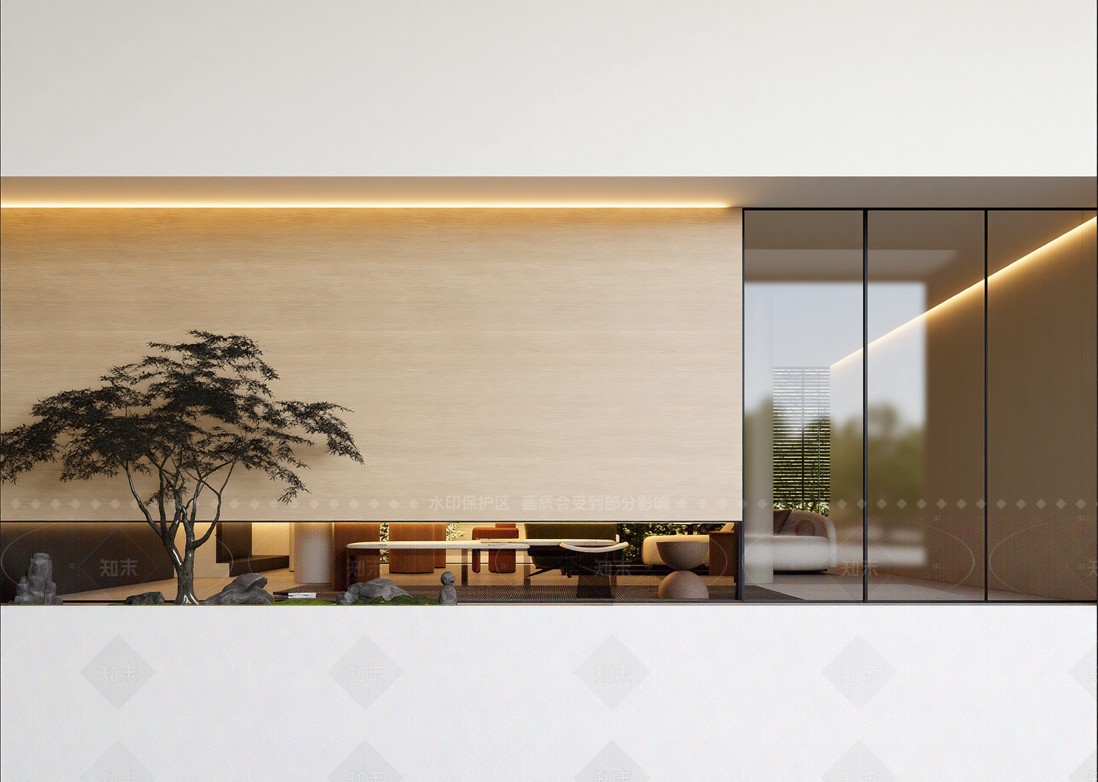 现代独栋别墅3D模型下载【ID:1214984729】