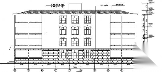 某四层老年公寓建筑方案图cad施工图下载【ID:149851182】