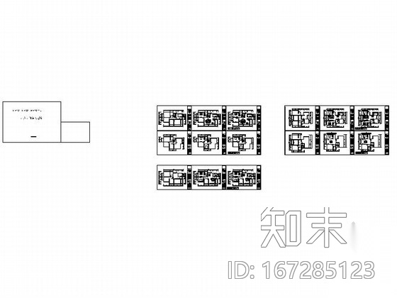 三套家装户型平面布置图cad施工图下载【ID:167285123】
