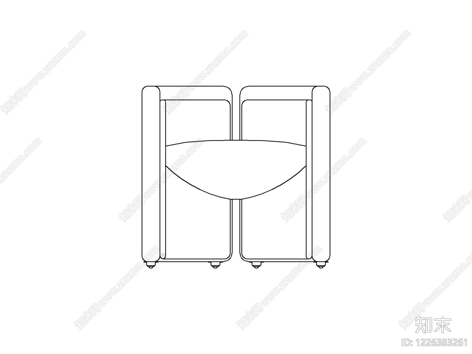 沙发cad施工图下载【ID:1226383261】
