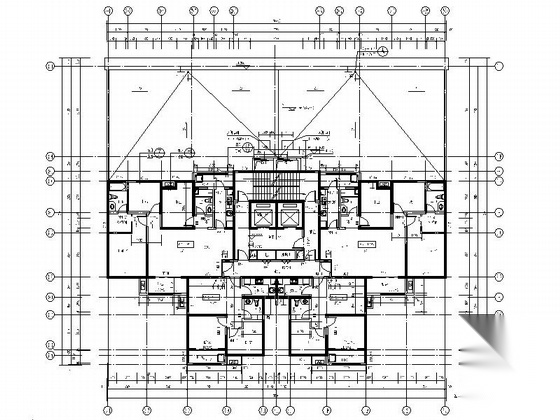 [西安]现代高层塔式住宅带底商建筑施工图cad施工图下载【ID:168486148】