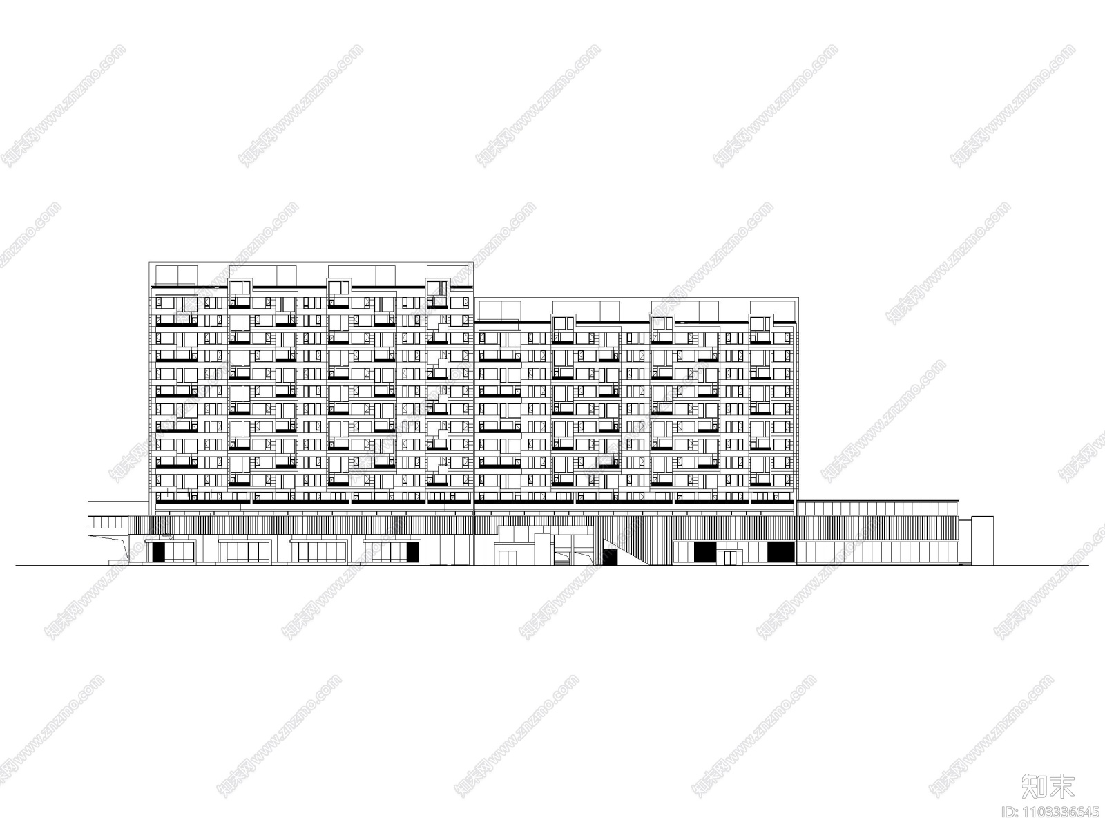 北京望京框剪结构高层住宅建筑施工图施工图下载【ID:1103336645】