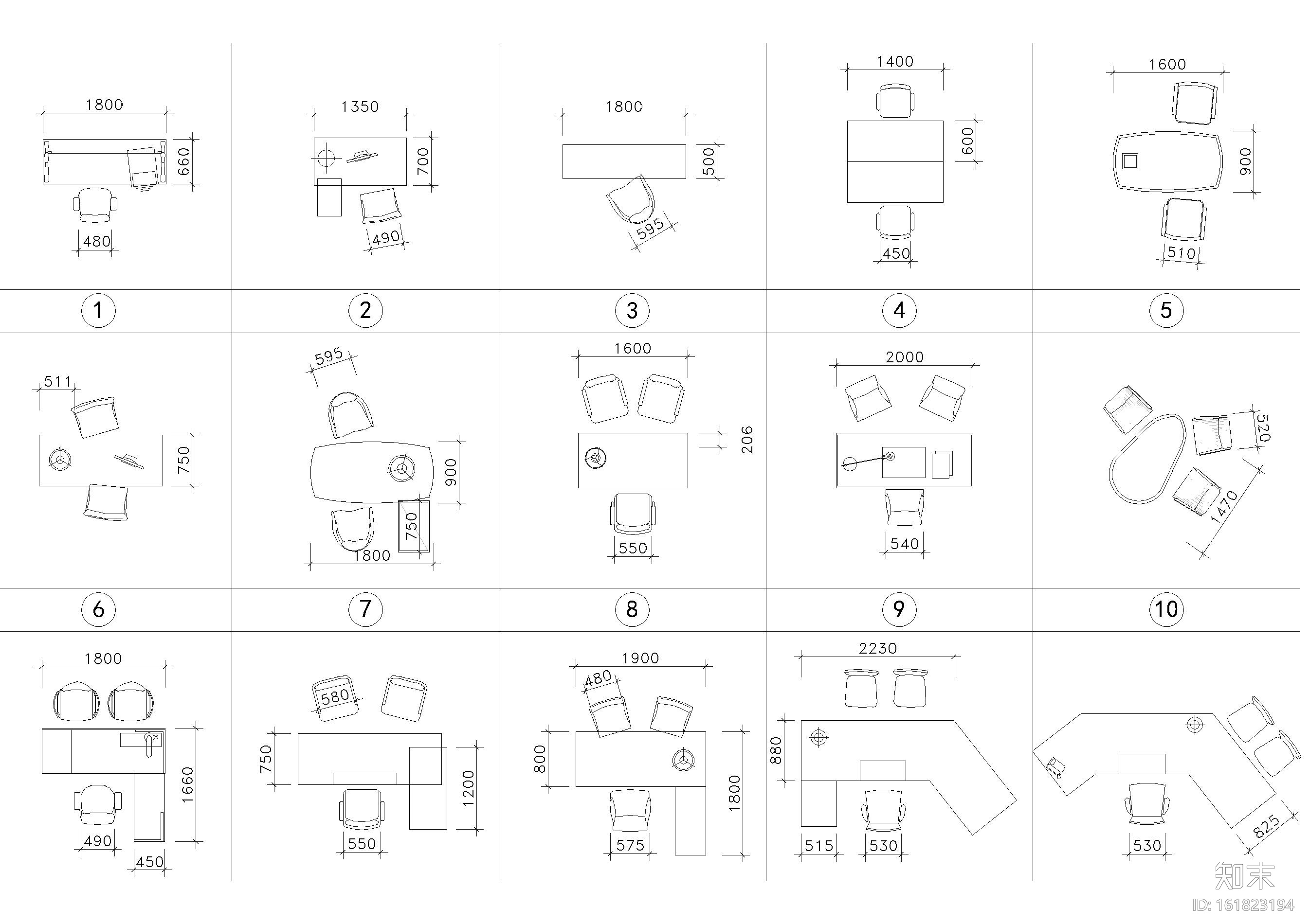 室内家具家私CAD图块施工图下载【ID:161823194】