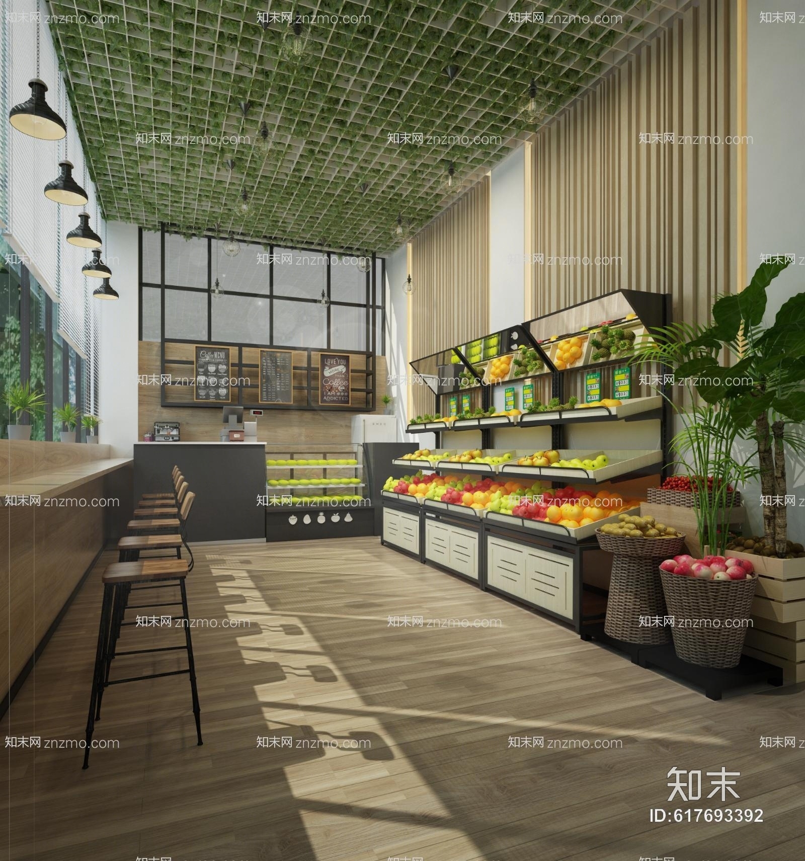 现代水果店3D模型下载【ID:617693392】