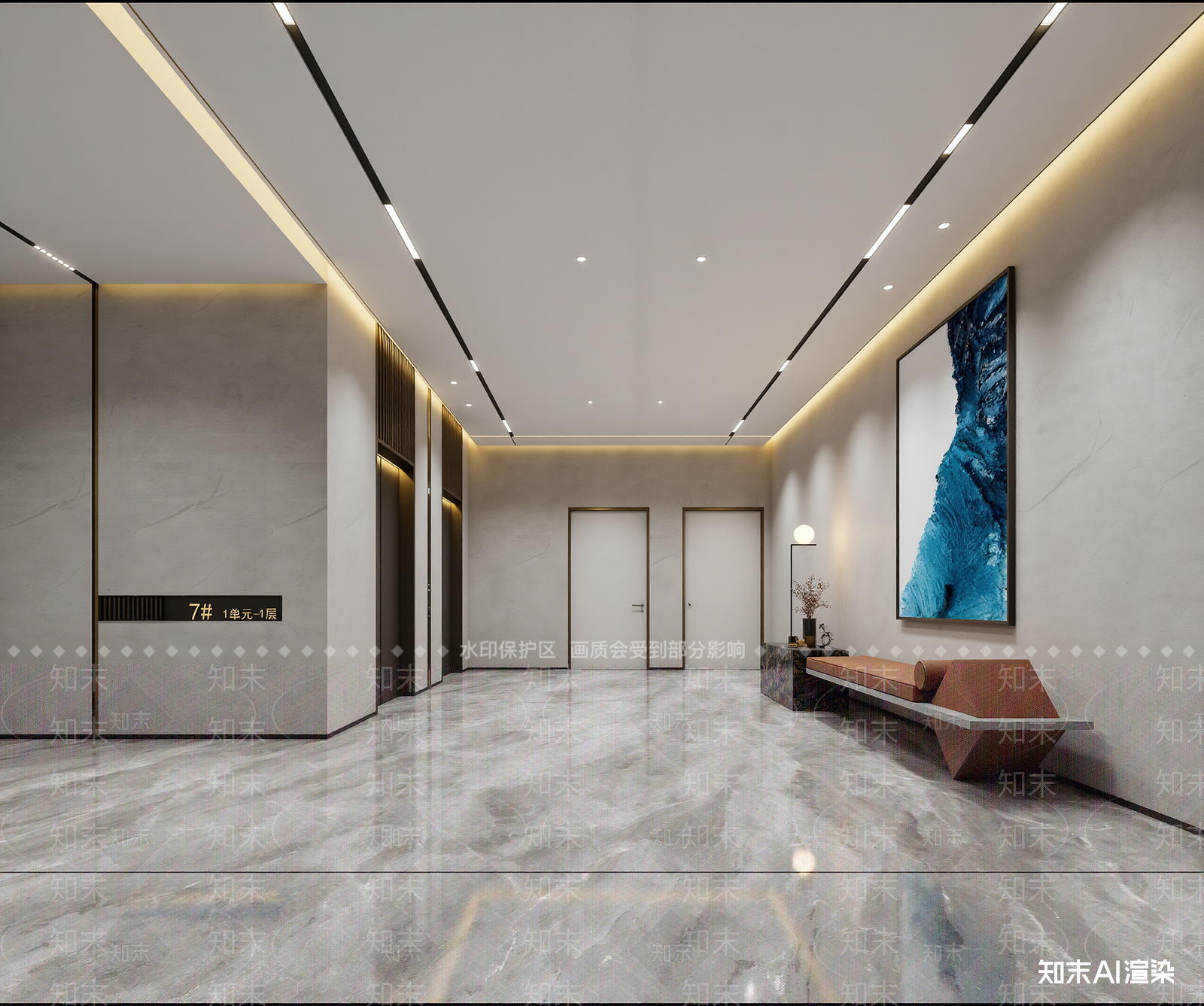现代走廊3D模型下载【ID:1214818417】