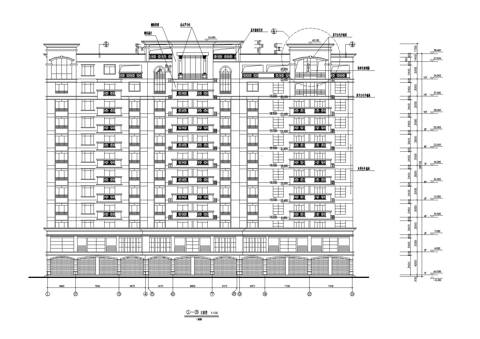 [广州]12层商住建筑施工图cad施工图下载【ID:165136154】