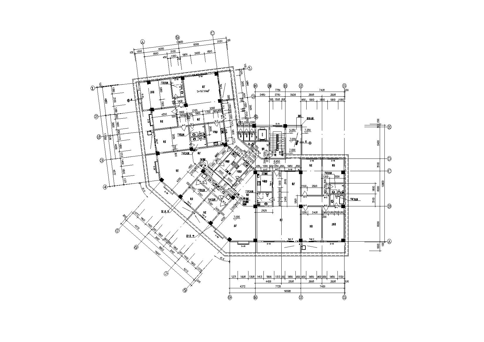广州12层商住建筑施工图施工图下载