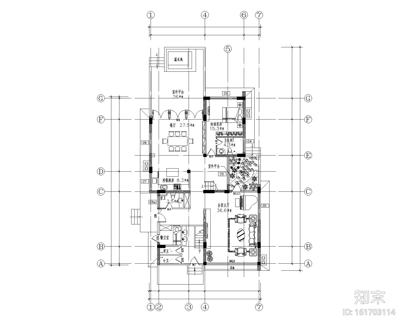 [福建]某古典别墅施工图及效果图cad施工图下载【ID:161703114】