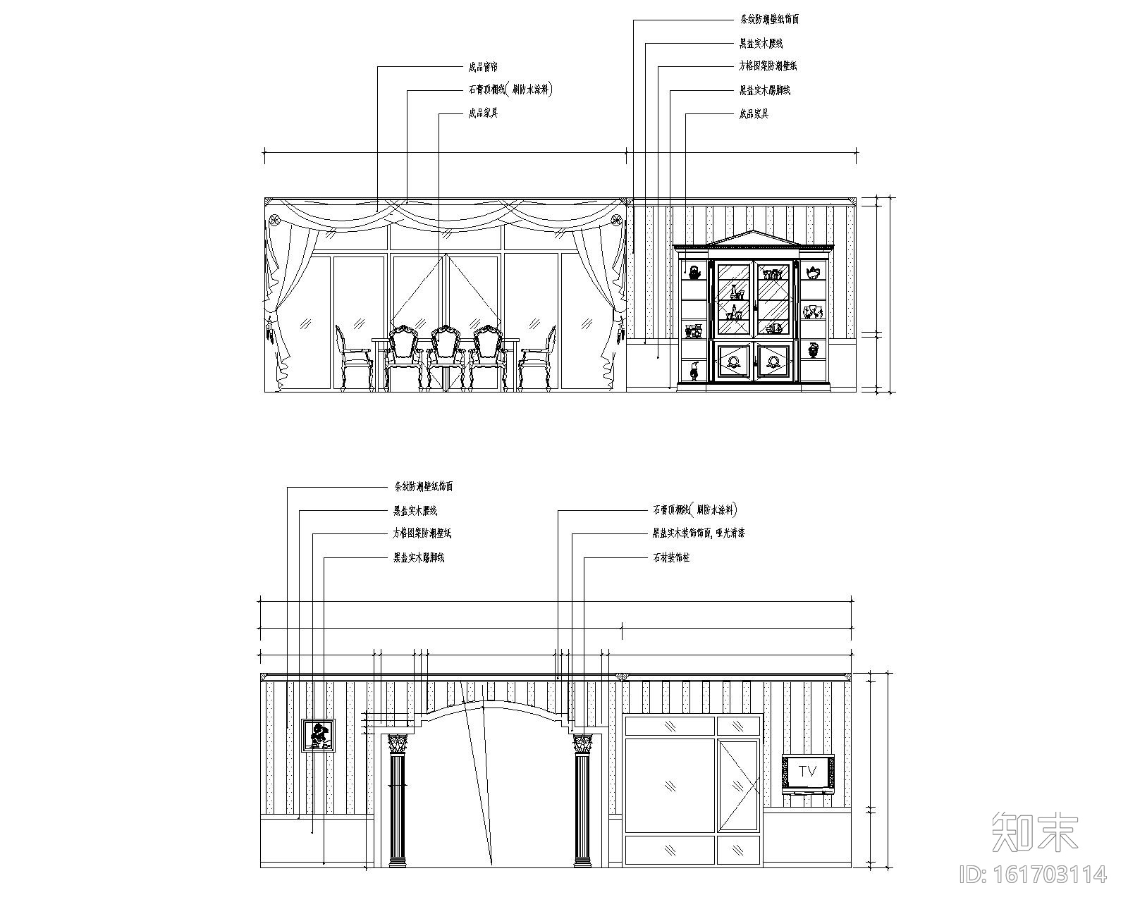 [福建]某古典别墅施工图及效果图cad施工图下载【ID:161703114】