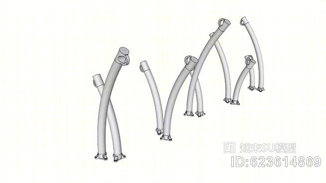 表单+表面®自行车花园花园自行车架，配置C，表面安装SU模型下载【ID:623614869】