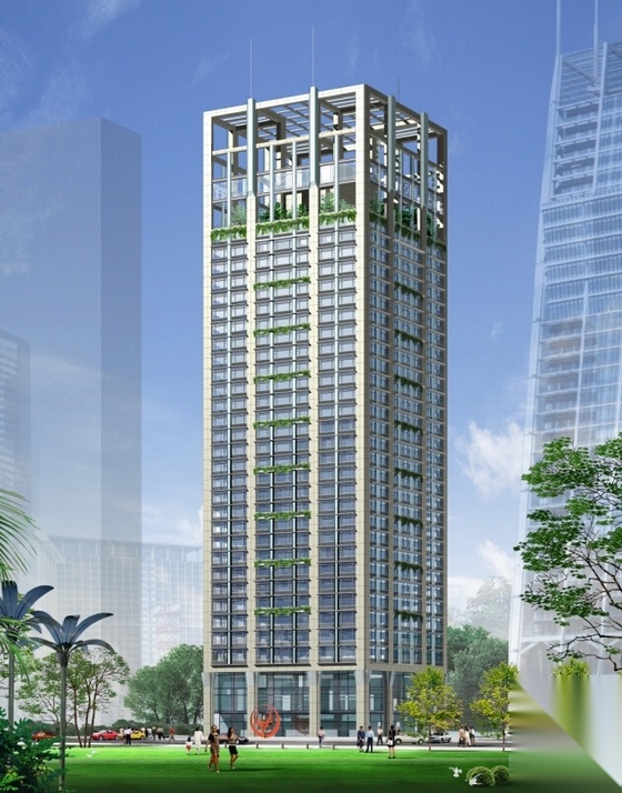 [广东]26层玻璃幕墙办公大厦设计施工图（知名建筑&nbsp...cad施工图下载【ID:168482145】