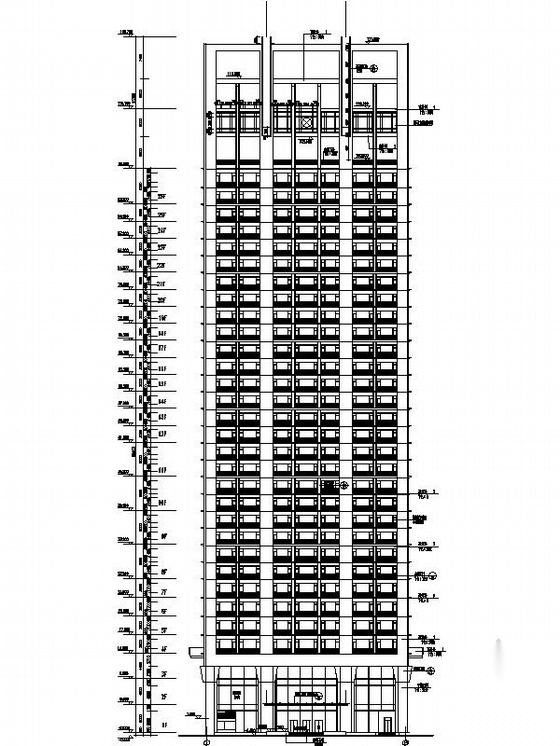 [广东]26层玻璃幕墙办公大厦设计施工图（知名建筑&nbsp...cad施工图下载【ID:168482145】