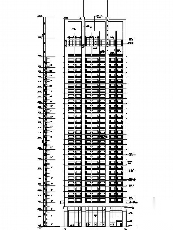 [广东]26层玻璃幕墙办公大厦设计施工图（知名建筑&nbsp...cad施工图下载【ID:168482145】