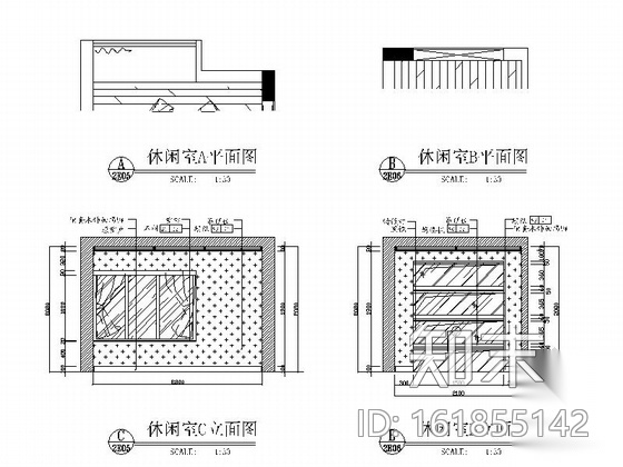 [深圳]高档小区摩洛哥风情三居室装修图（含效果图）cad施工图下载【ID:161855142】