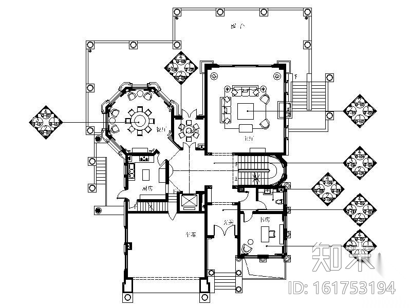 观澜湖高尔夫私人别墅施工图cad施工图下载【ID:161753194】