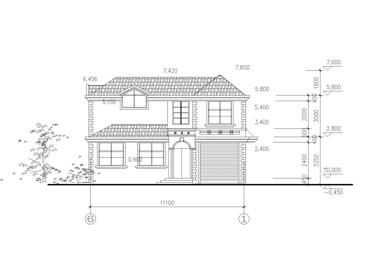 两层独栋别墅建筑施工图（CAD）施工图下载【ID:149888144】