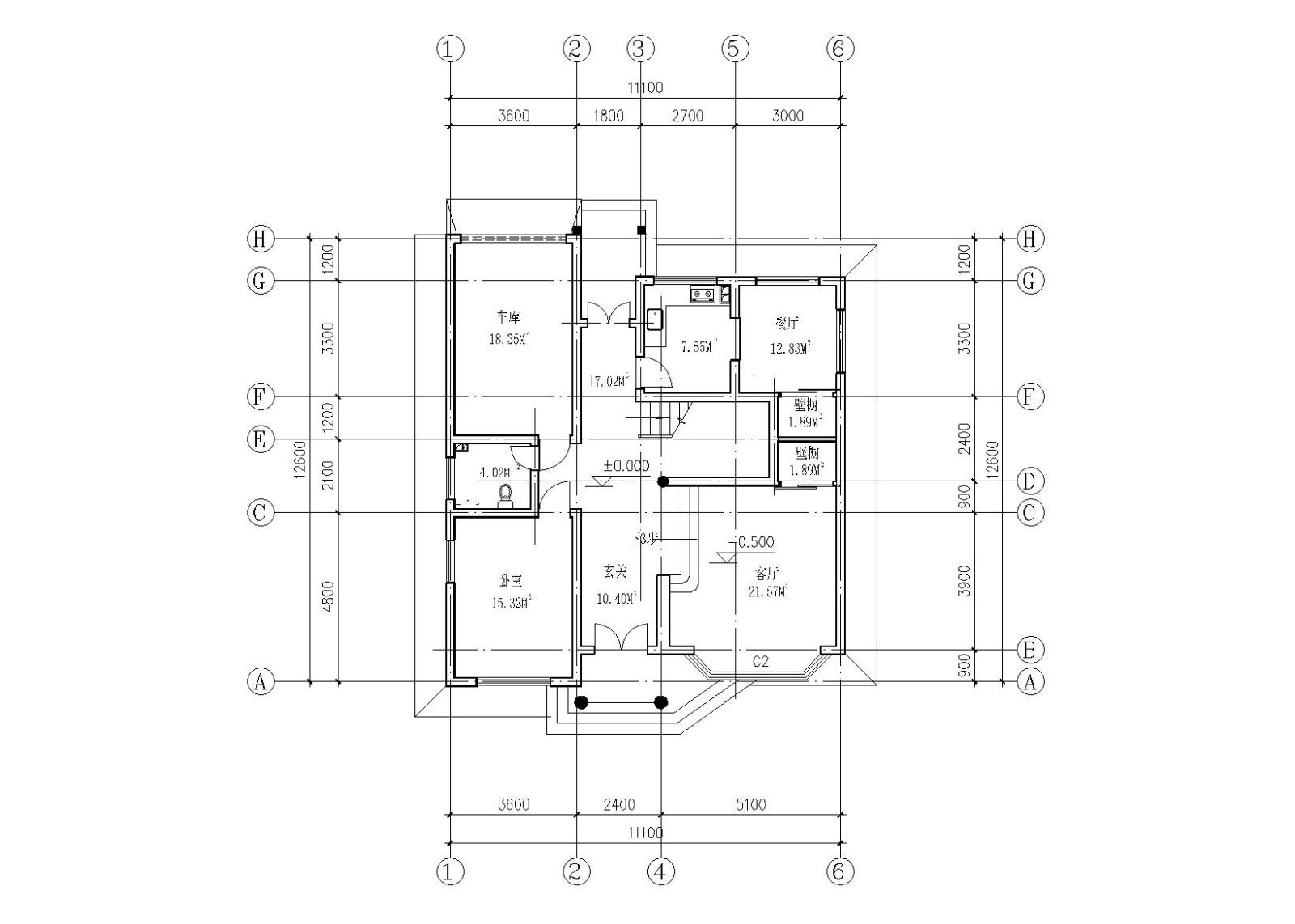 两层独栋别墅建筑施工图（CAD）施工图下载【ID:149888144】