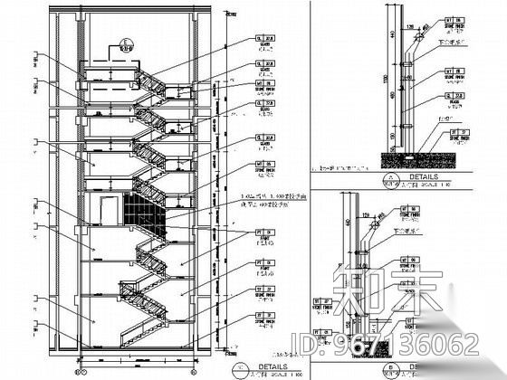 [东莞]办公大厦LT18楼梯间室内装修图cad施工图下载【ID:967136062】