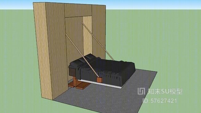 双人床SU模型下载【ID:57627421】