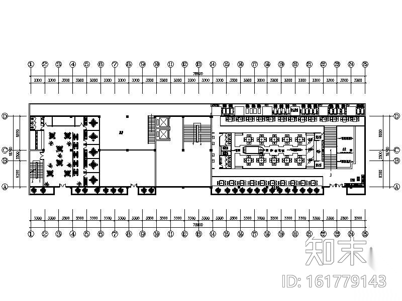 中式风格火锅餐饮链锁店设计图cad施工图下载【ID:161779143】