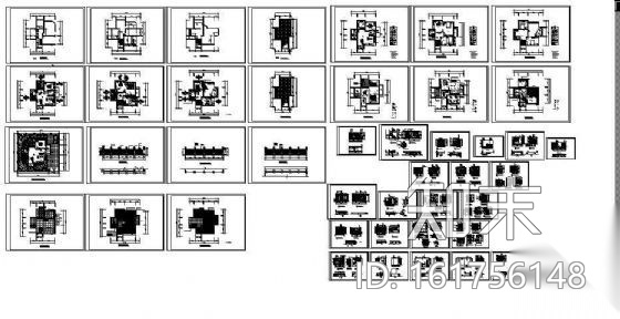 一套很不错的三层小别墅设计cad施工图下载【ID:161756148】