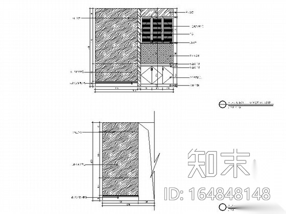 水曲柳装饰包厢装修设计图cad施工图下载【ID:164848148】