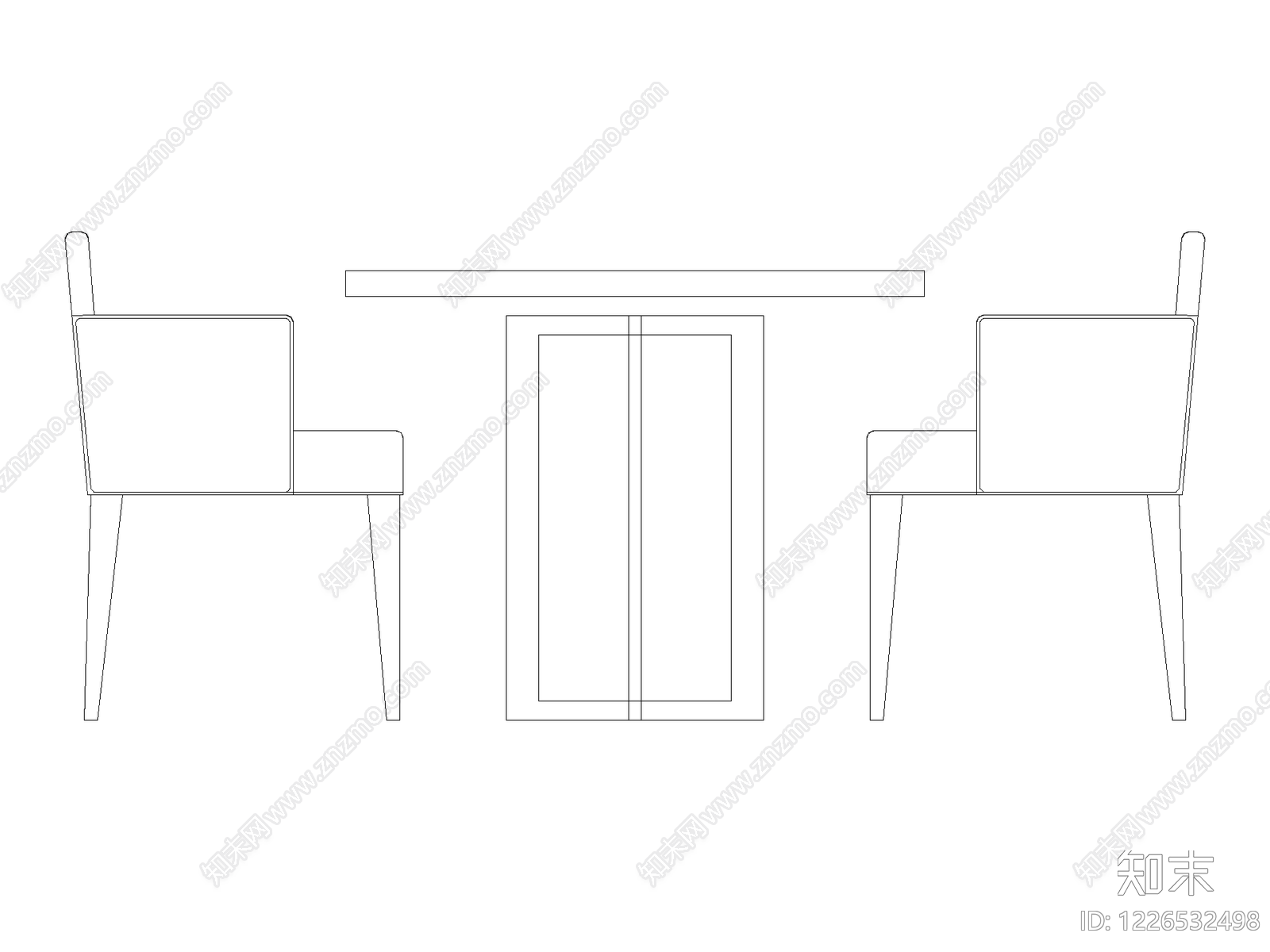 现代桌椅CAD图纸