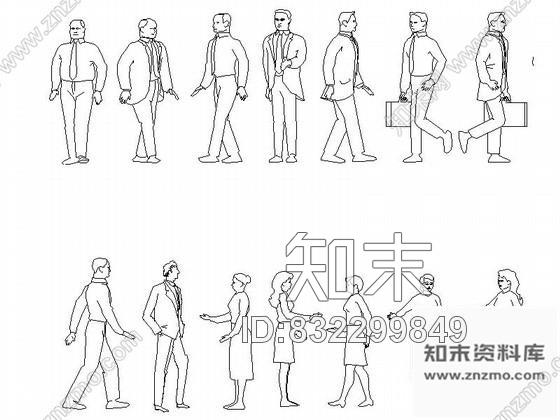 图块/节点各种姿势人物CAD图块下载cad施工图下载【ID:832299849】