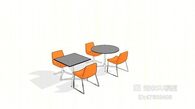 休闲桌椅组合SU模型下载【ID:719314932】