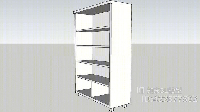 书架白模型SU模型下载【ID:422577502】