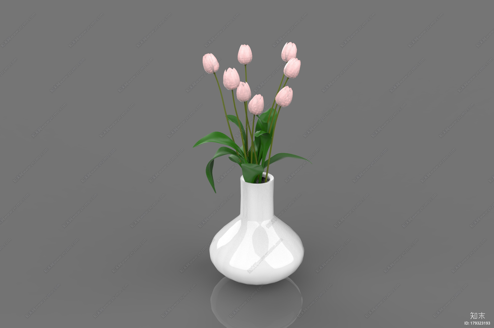 简约家居摆件装饰郁金香CG模型下载【ID:179323193】