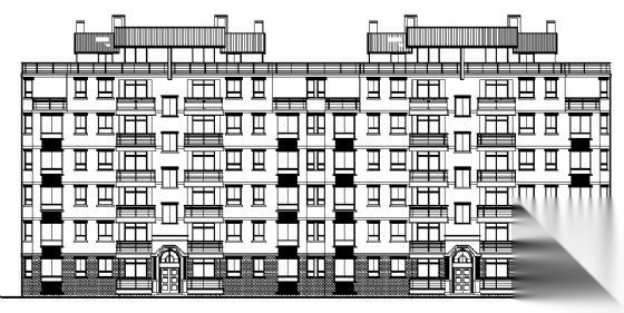 某六层异形柱住宅楼建筑施工图cad施工图下载【ID:149572182】